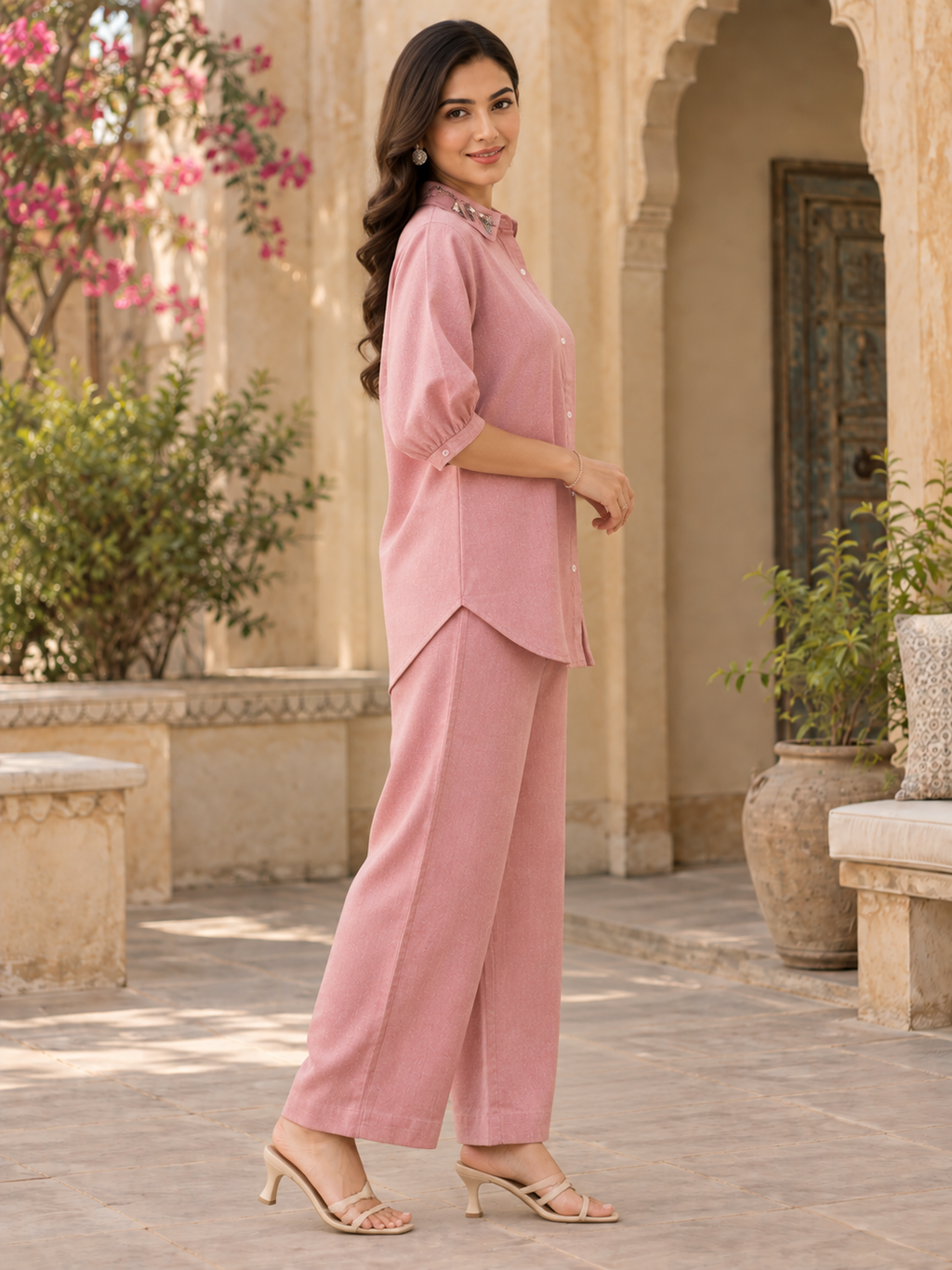 DUSTY PINK LINEN CO-ORD SET