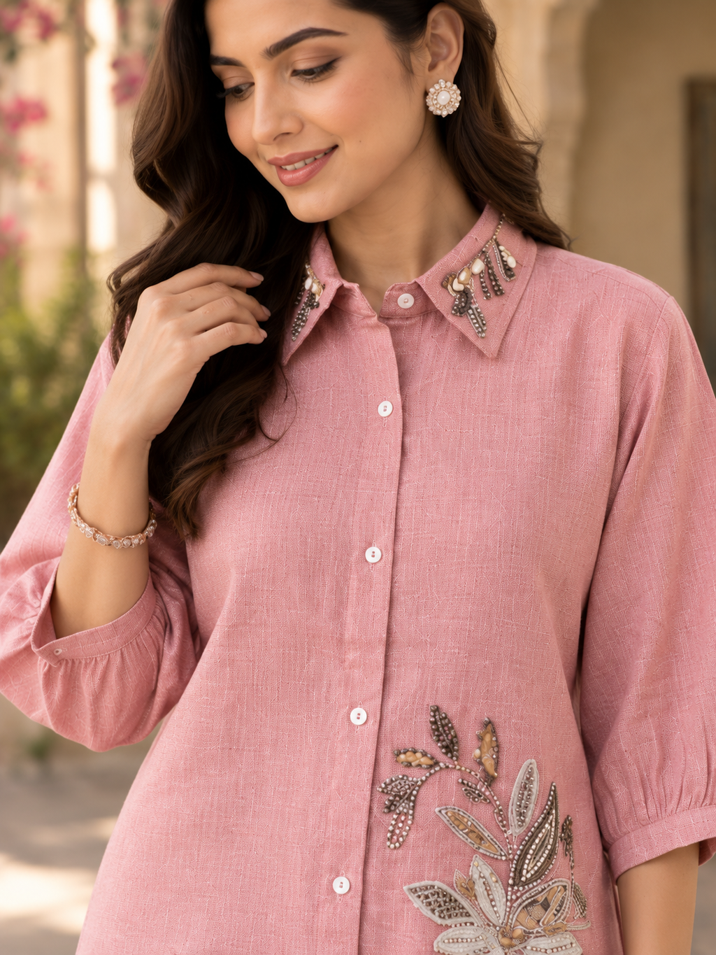 DUSTY PINK LINEN CO-ORD SET