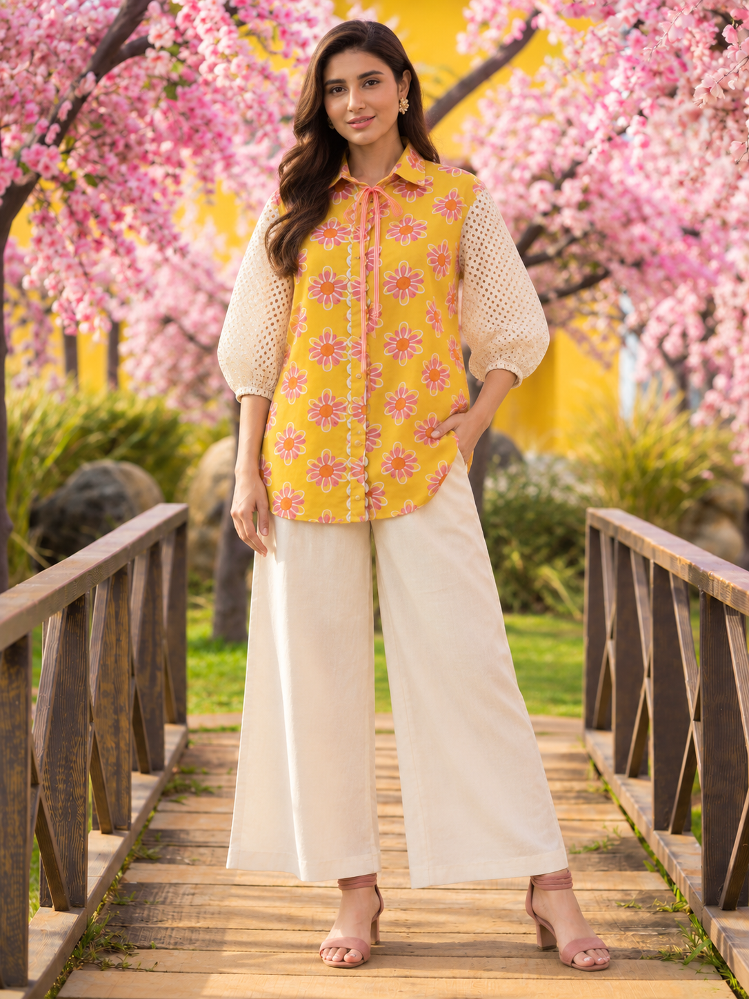 YELLOW COTTON POPLIN CO-ORD SET