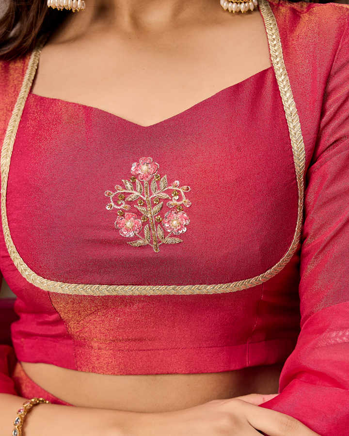 Rani Pink Tissue Lehenga