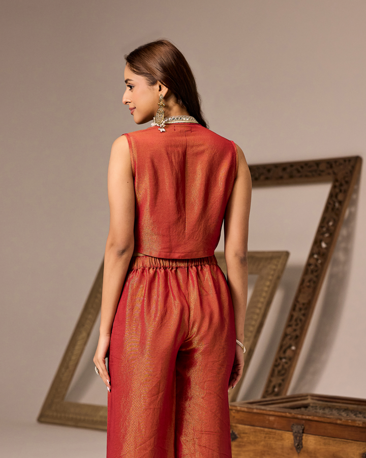 Red Tissue Co-ord Set