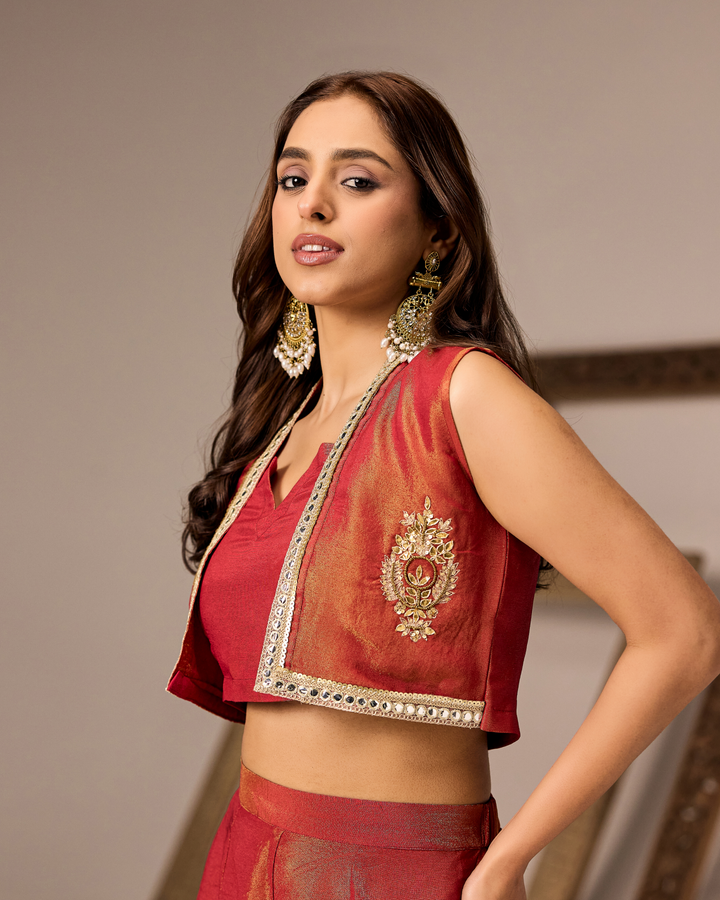 Red Tissue Co-ord Set