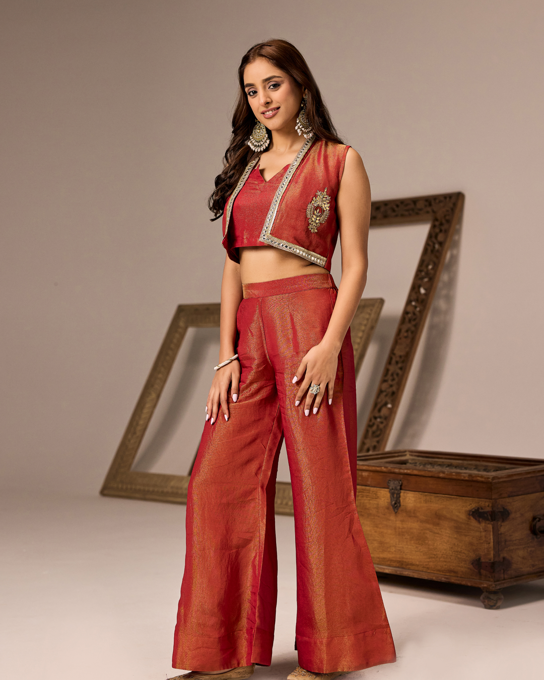 Red Tissue Co-ord Set