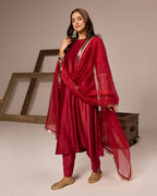 Red Rani A-line Suit Set