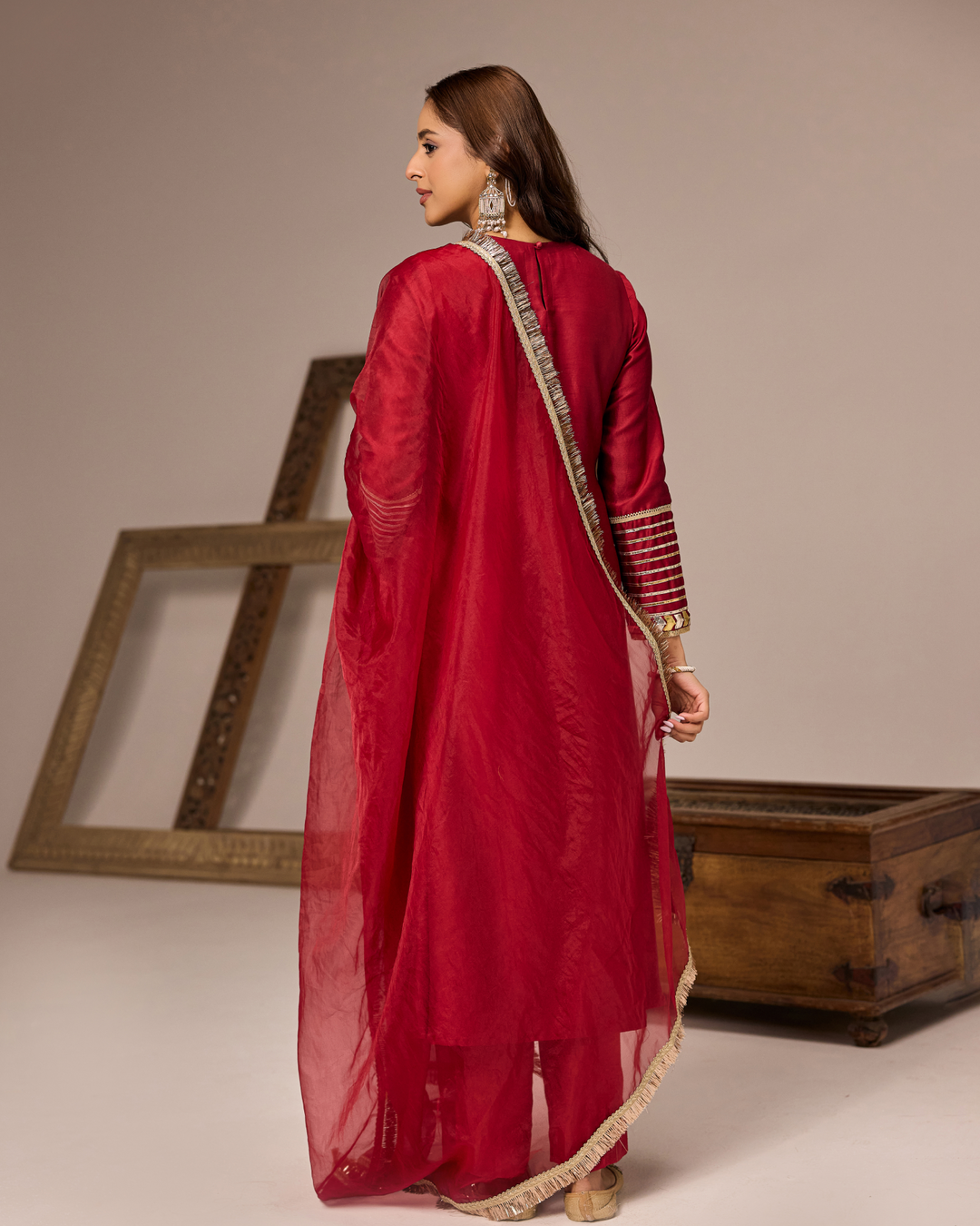 Red Rani A-line Suit Set