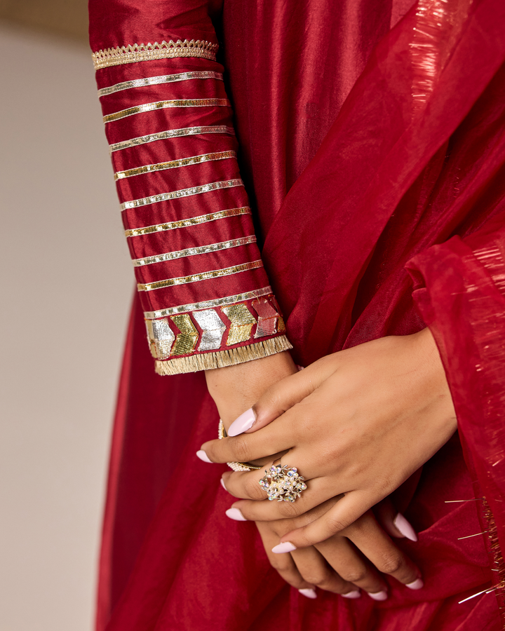 Red Rani A-line Suit Set