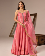 Powder Pink Tissue Lehenga