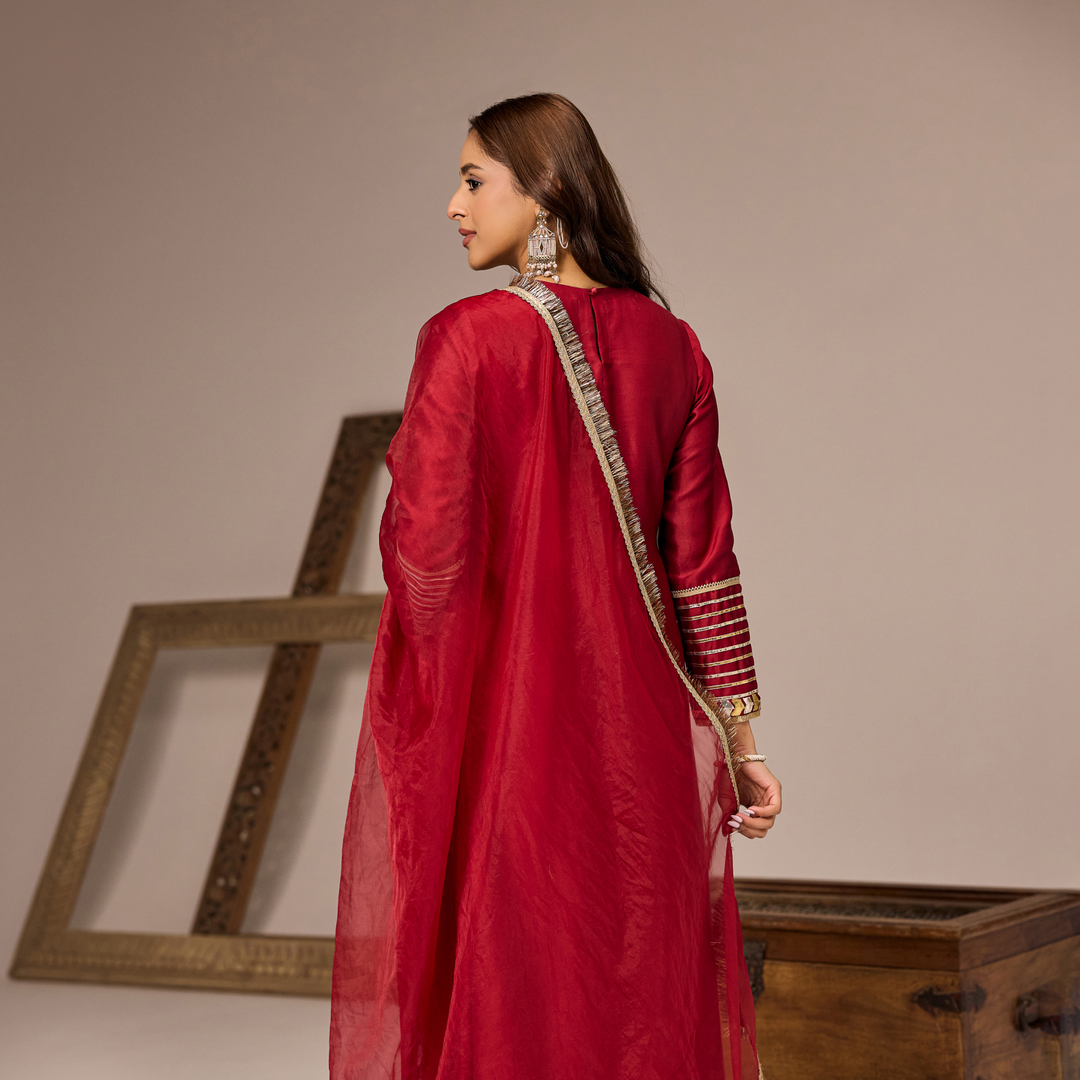 Red Rani A-line Suit Set