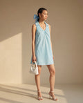 Gather & Go Sky Linen Dress