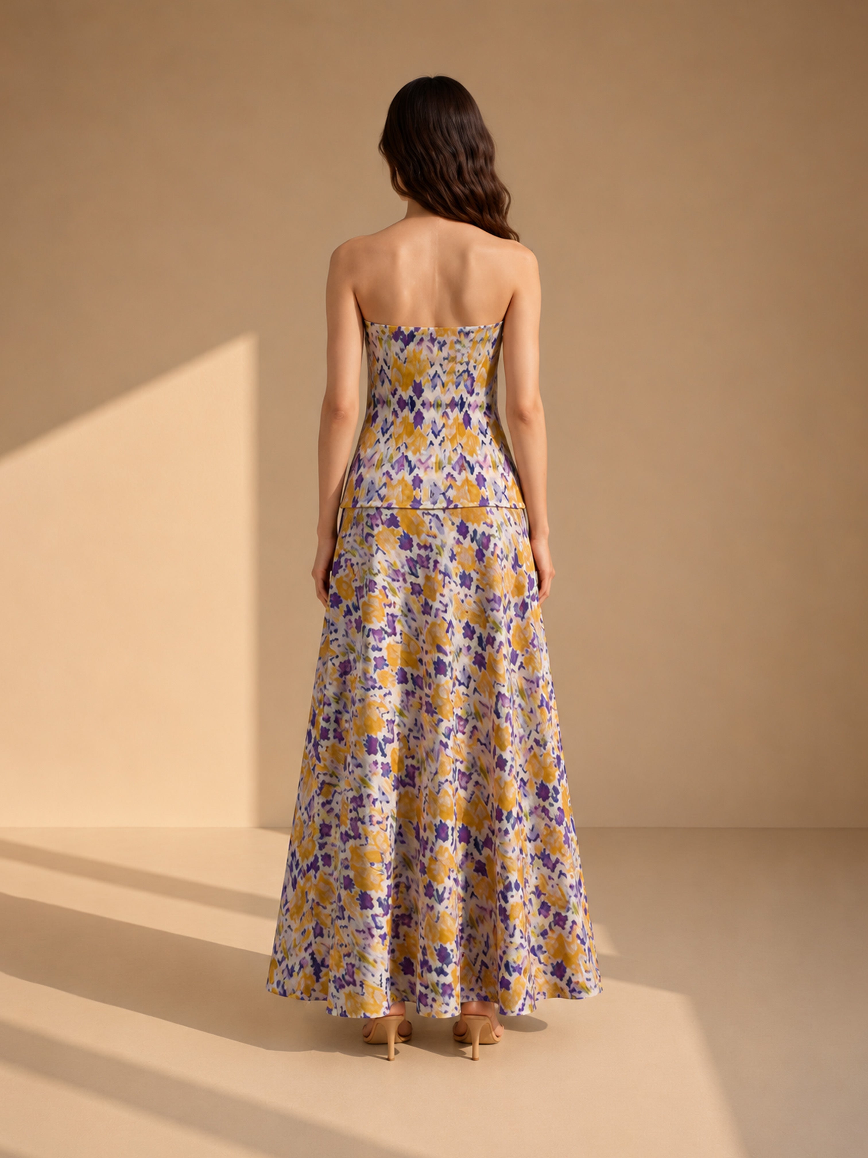 LAVENDER BLOOM STRAPLESS CO-ORD SET