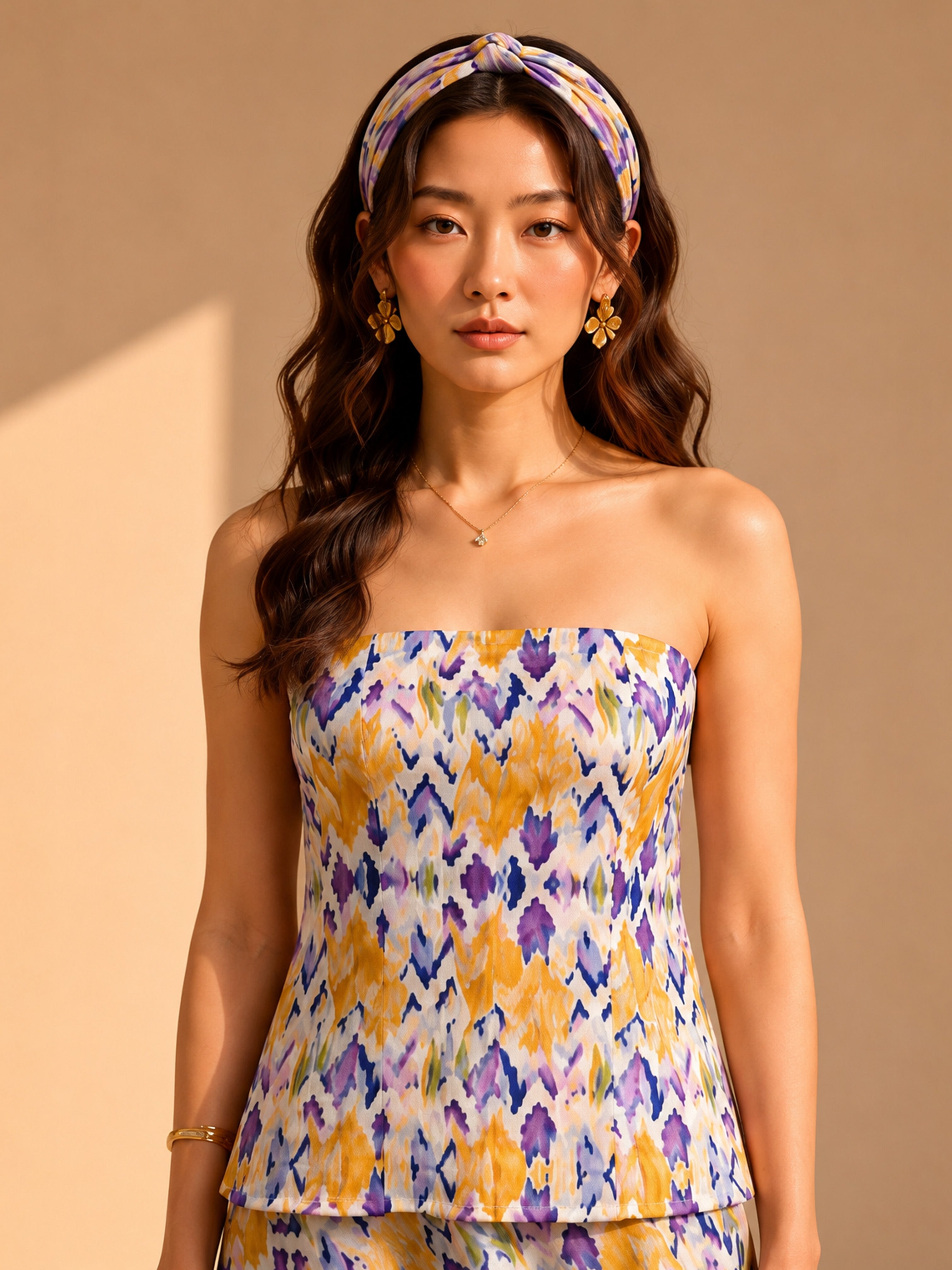 LAVENDER BLOOM STRAPLESS CO-ORD SET