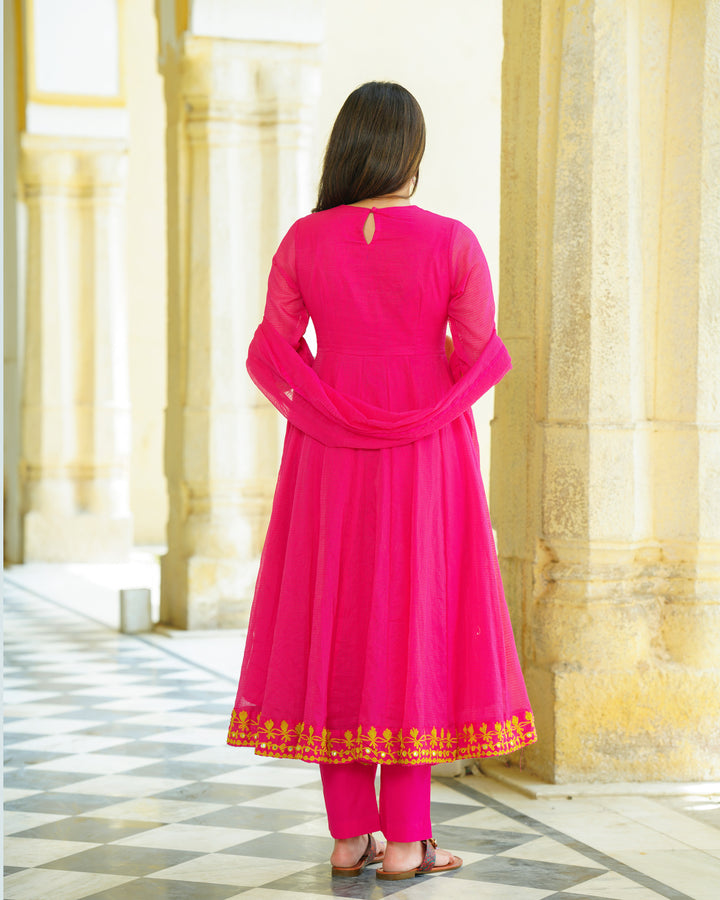 Pink Doria Kalidaar Suit Set