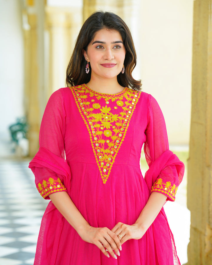 Pink Doria Kalidaar Suit Set