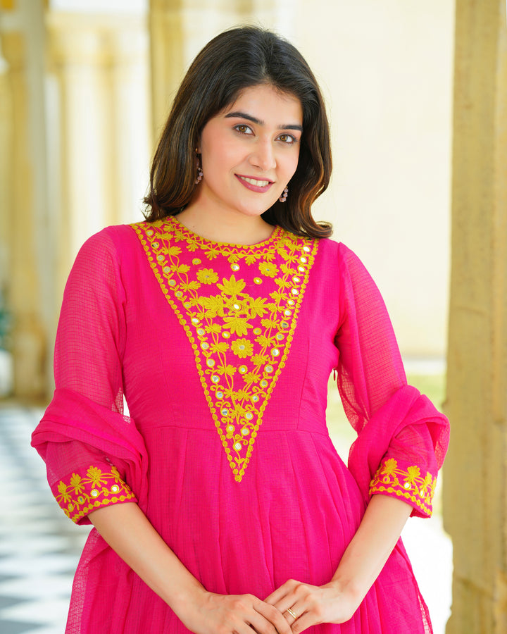 Pink Doria Kalidaar Suit Set