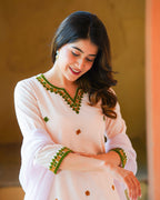 Light Pink Cotton Aari Suit Set