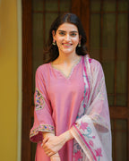 Blush Pink Kalamkari Suit Set