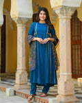 Teal Kalamkari Suit Set