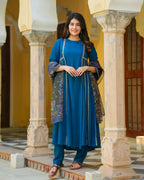 Teal Kalamkari Suit Set