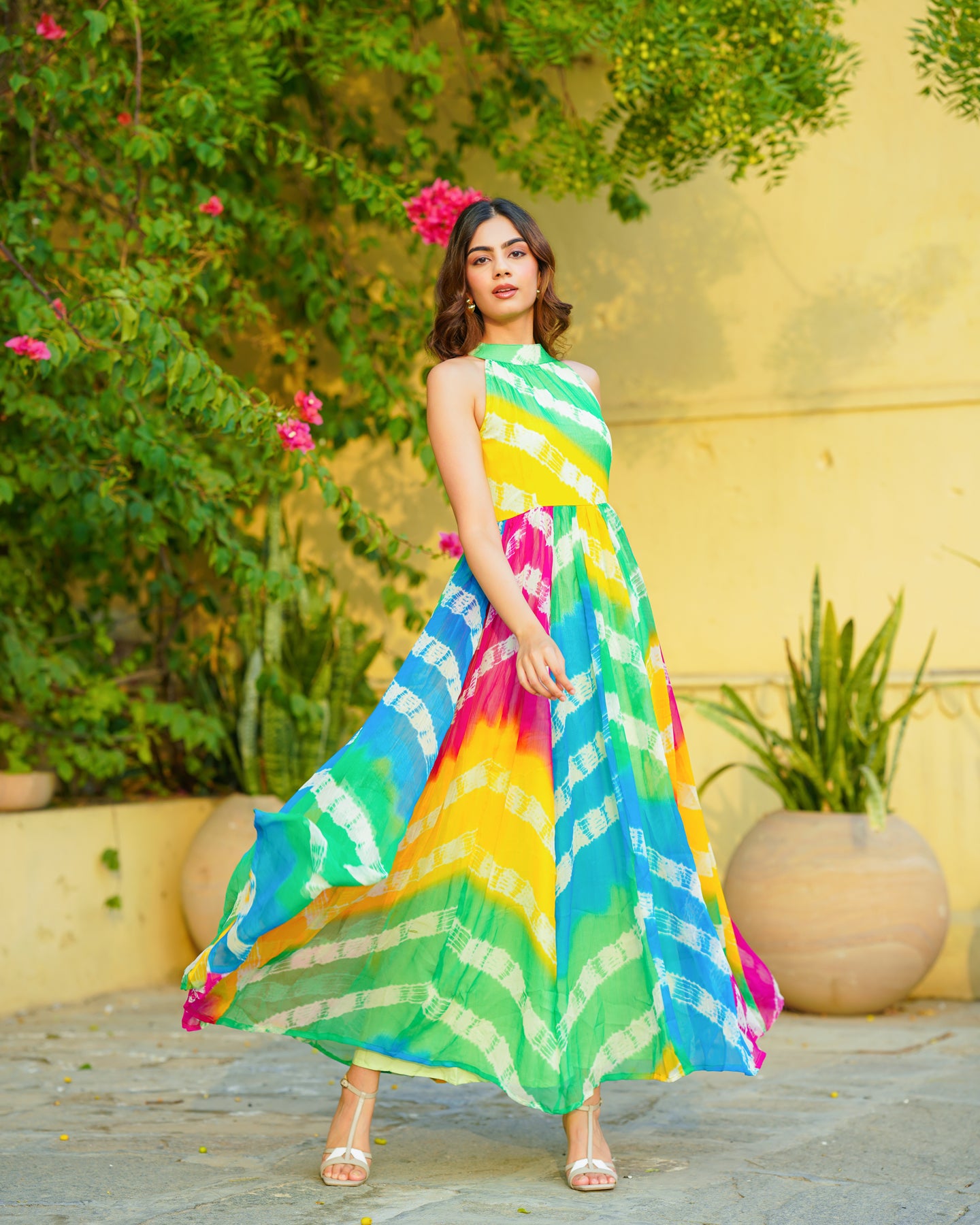 Multicolored Tie Dye Chiffon Maxi – Ambraee