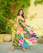 Tie Dye Chiffon Maxi Dress