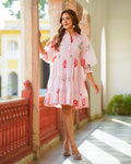 Blush Pink Handpainted Shirt Dress
