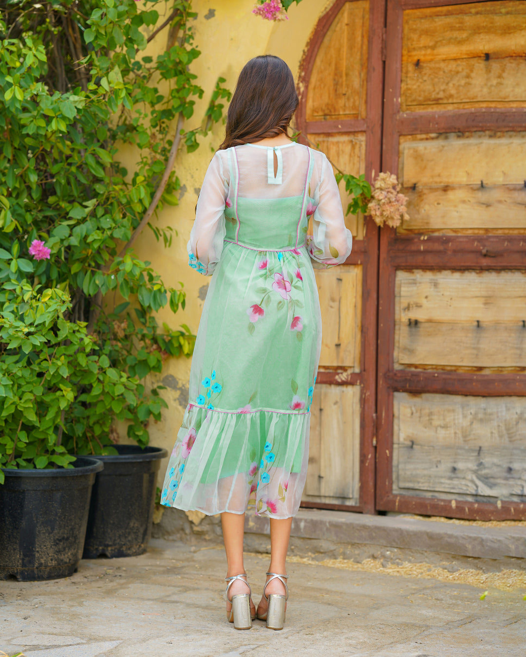 MintGrace Handpainted Organza Dress