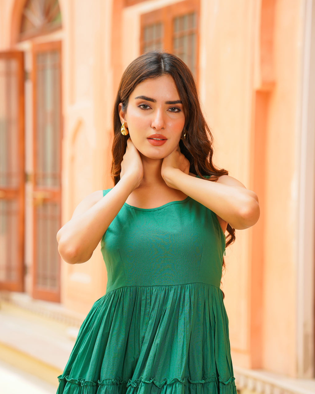 Emerald Green Tiered Maxi Dress