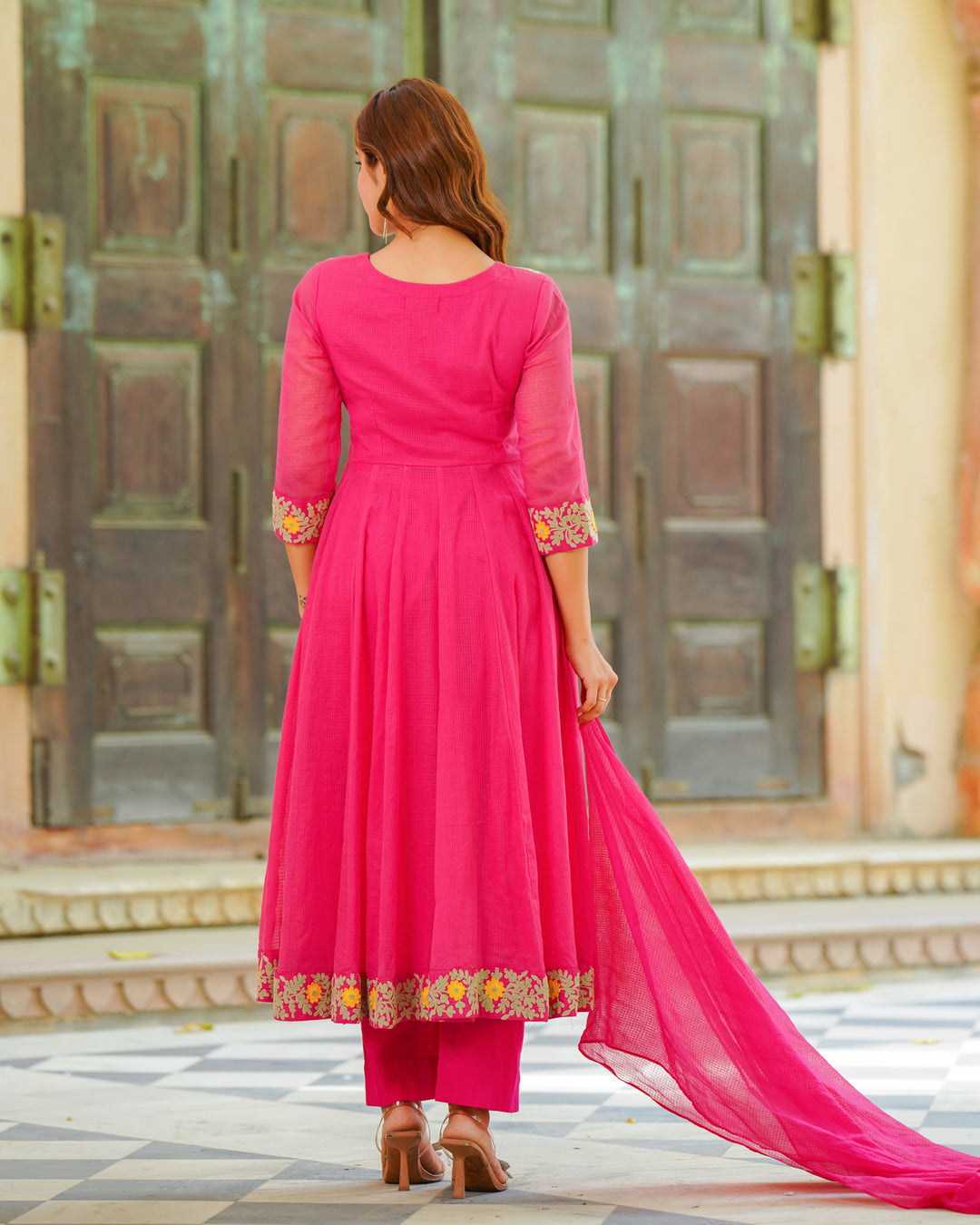 Rose Pink Anarkali Suit Set