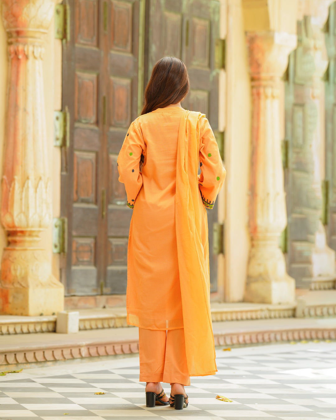 Rust Embroidered Suit Set