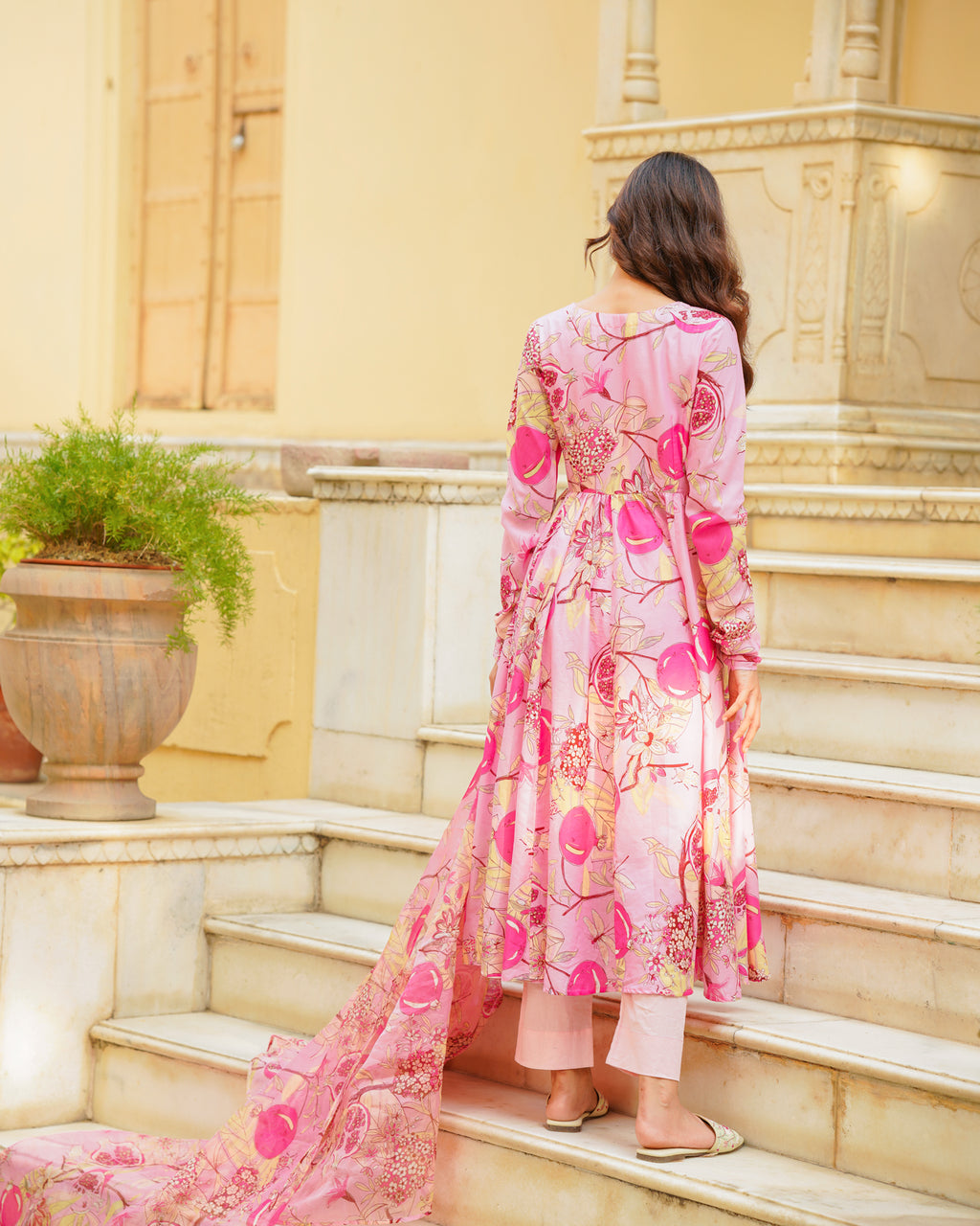 Summer Pink Printed Suit Set