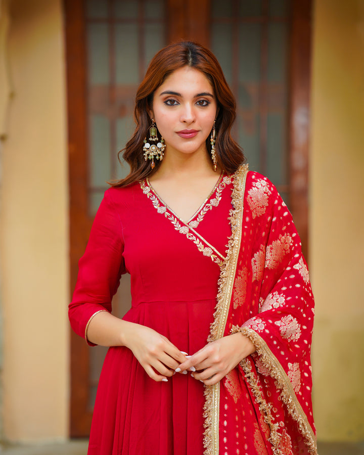 Royal Red Georgette Anarkali