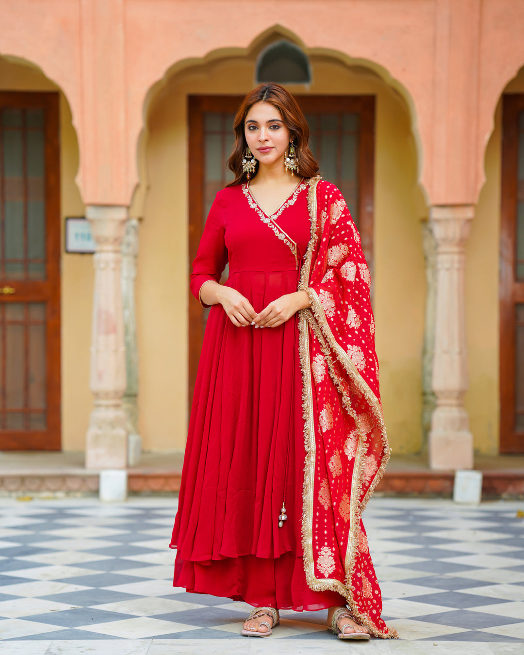 Royal Red Georgette Anarkali