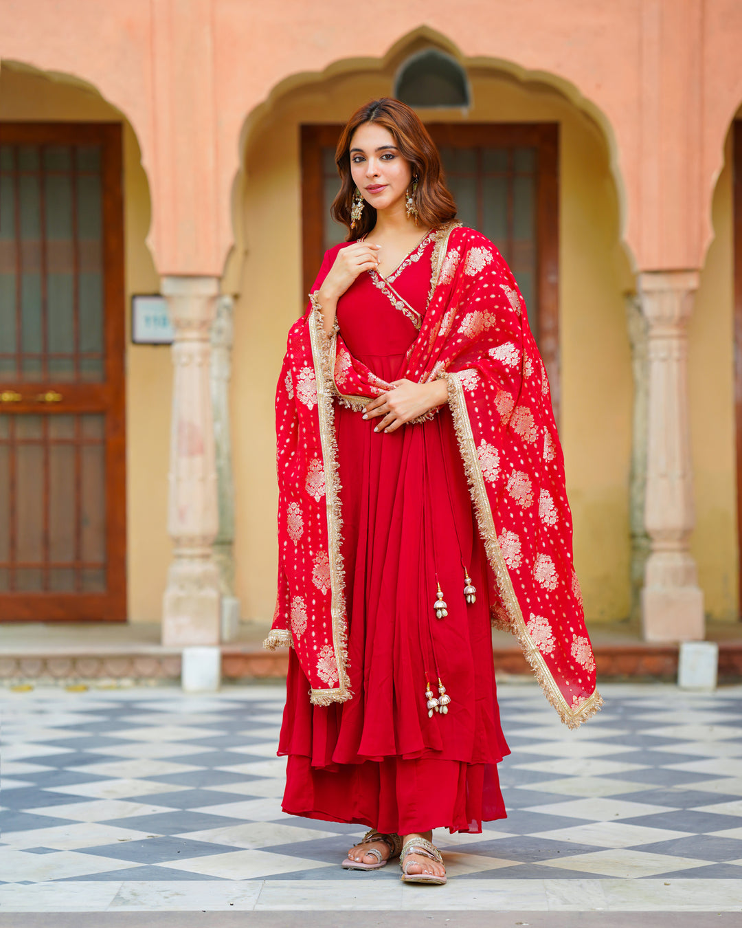 Royal Red Georgette Anarkali