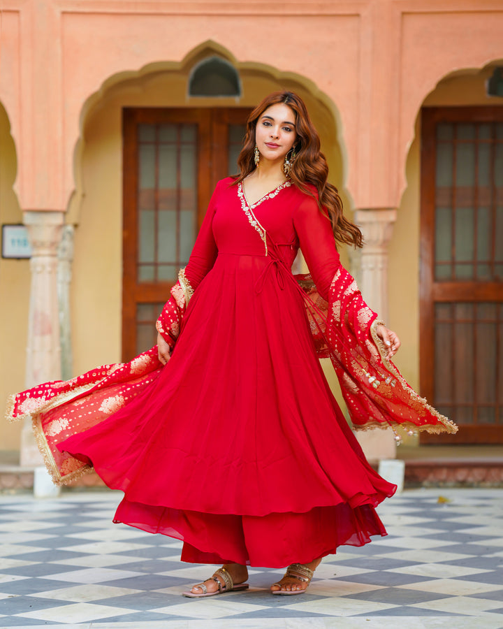 Royal Red Georgette Anarkali