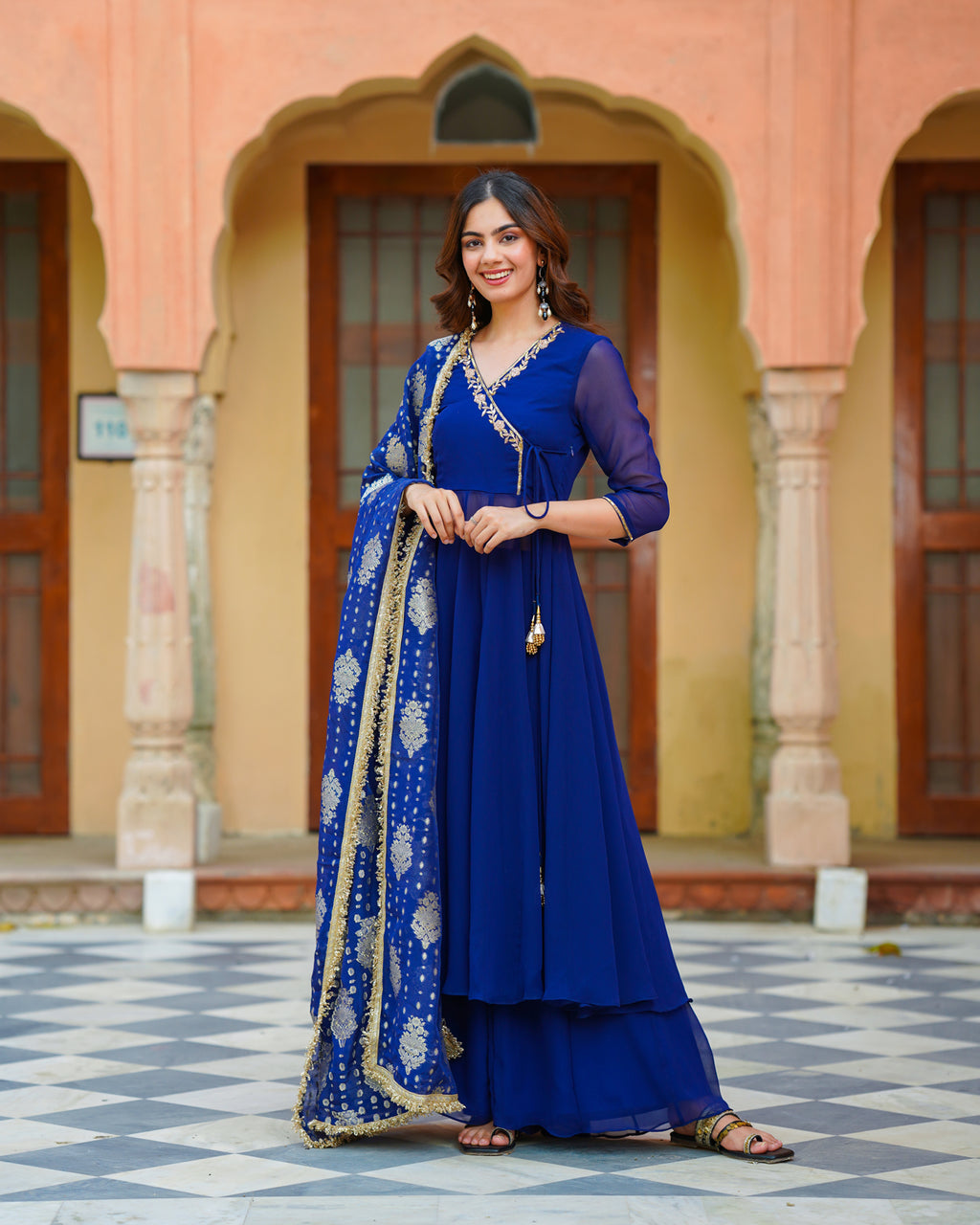 Royal Blue Georgette Anarkali