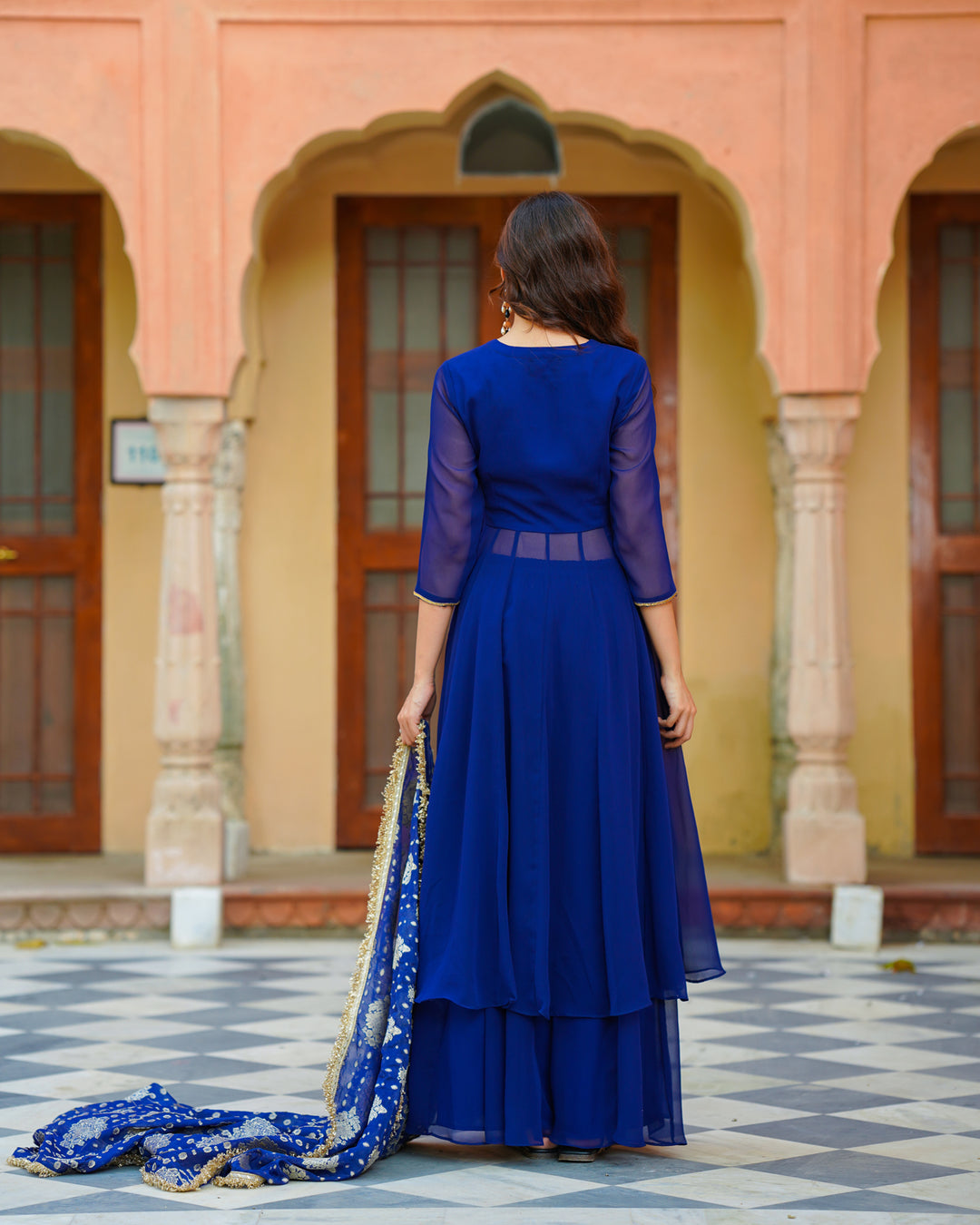 Royal Blue Georgette Anarkali