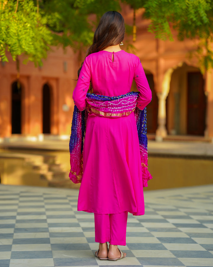 Pink Angrakha Suit Set