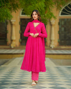 Royal Pink Leheriya Suit Set