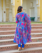 Blue Angrakha Suit Set
