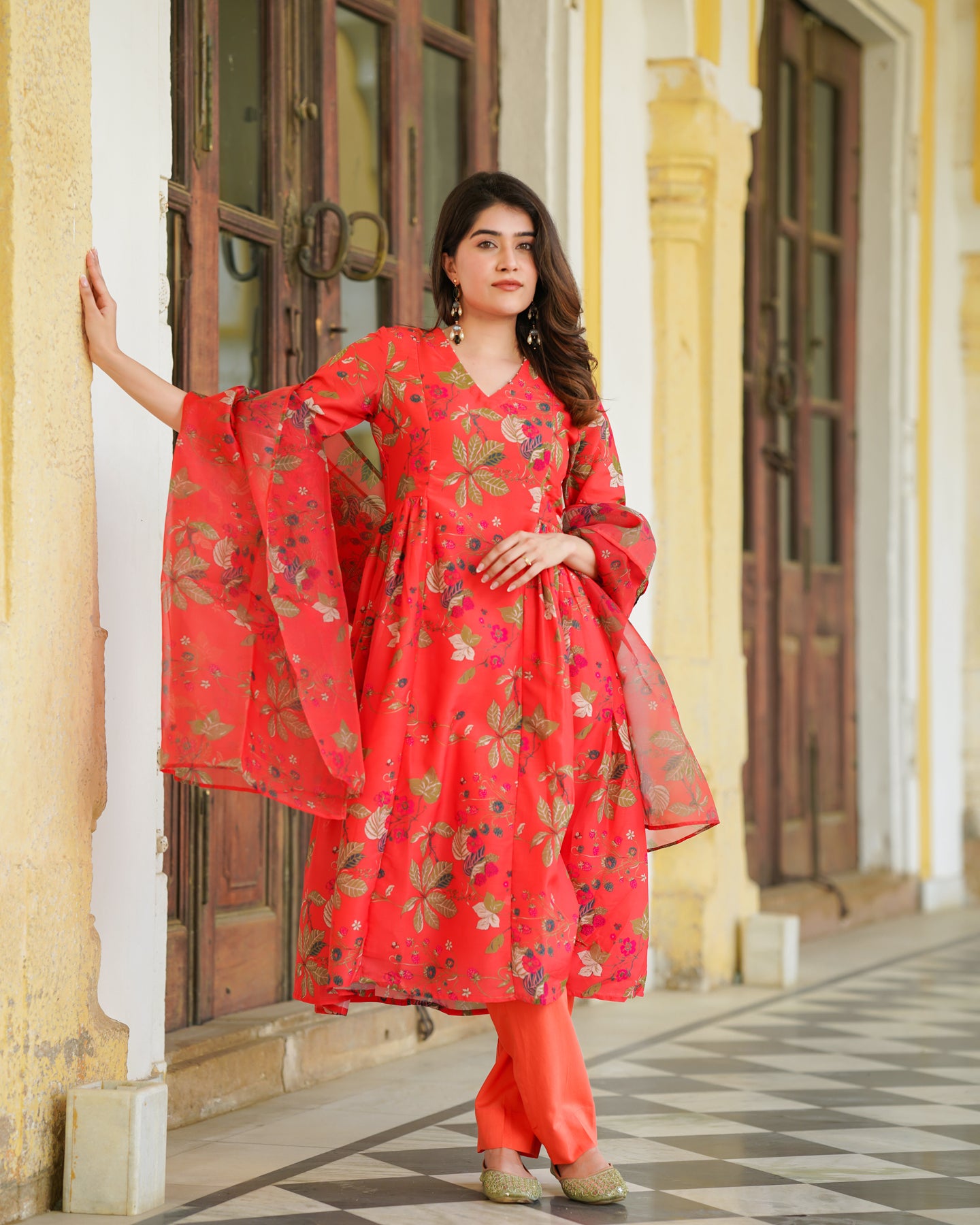 Scarlet Printed Anarkali Suit Set