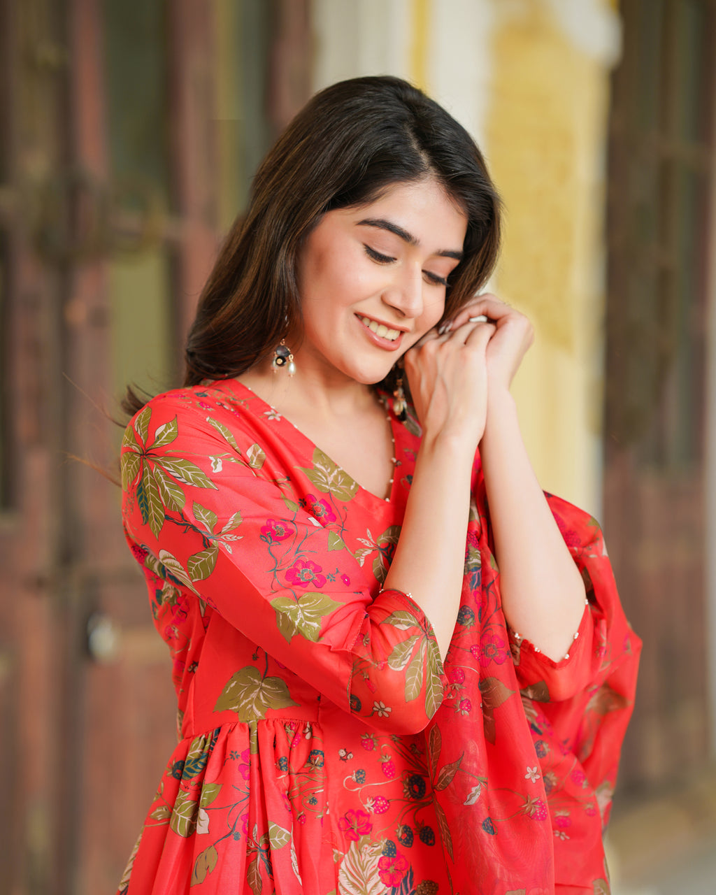 Scarlet Printed Anarkali Suit Set