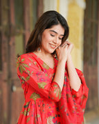 Scarlet Printed Anarkali Suit Set