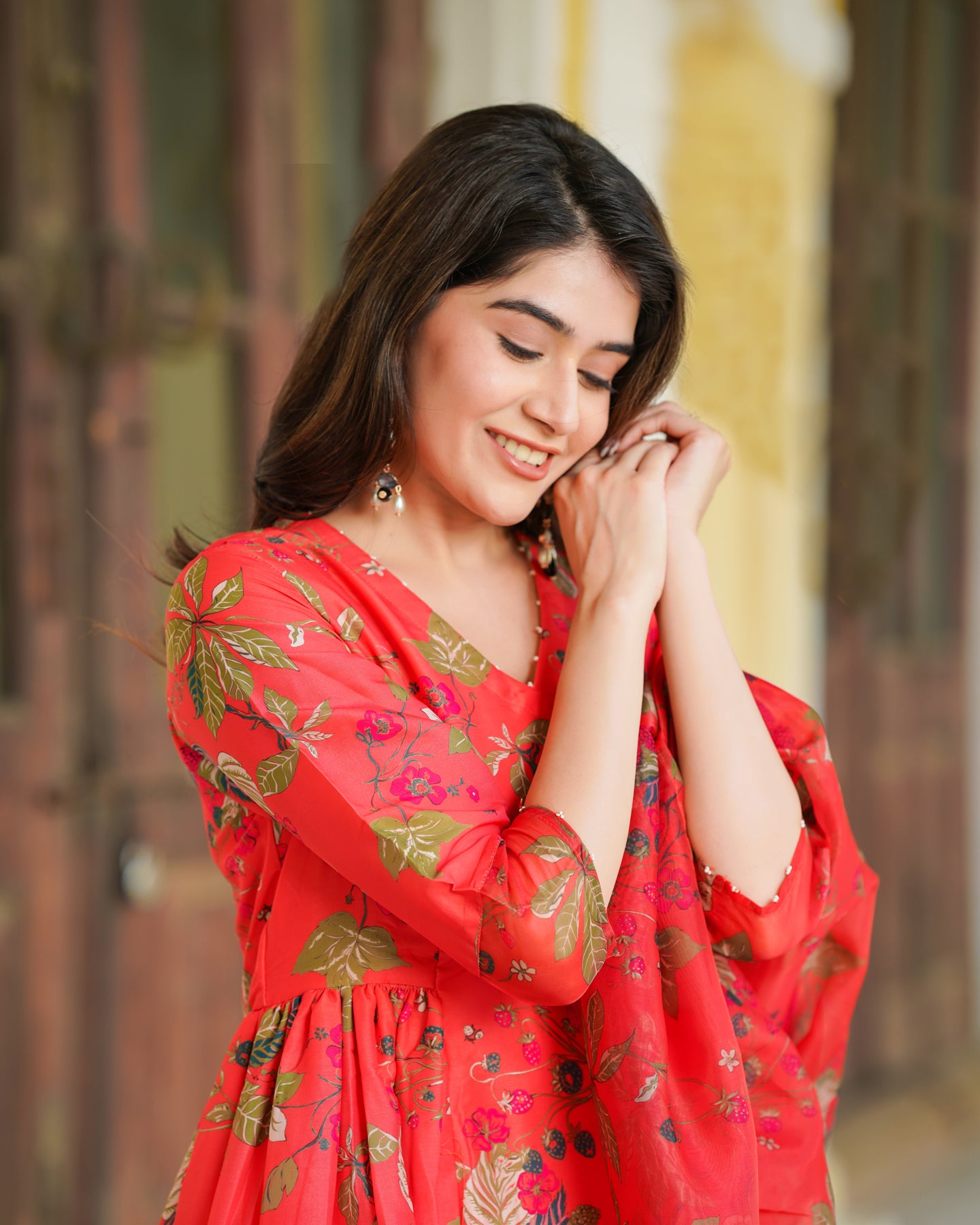 Scarlet Printed Anarkali Suit Set