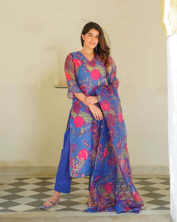 Sapphire Floral Kurta Set