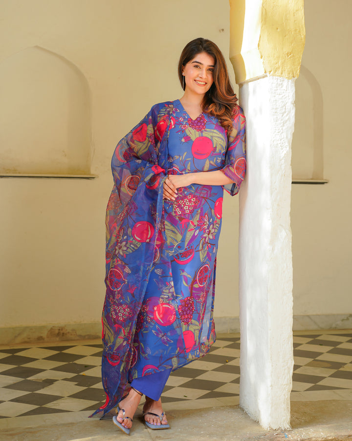 Sapphire Floral Kurta Set