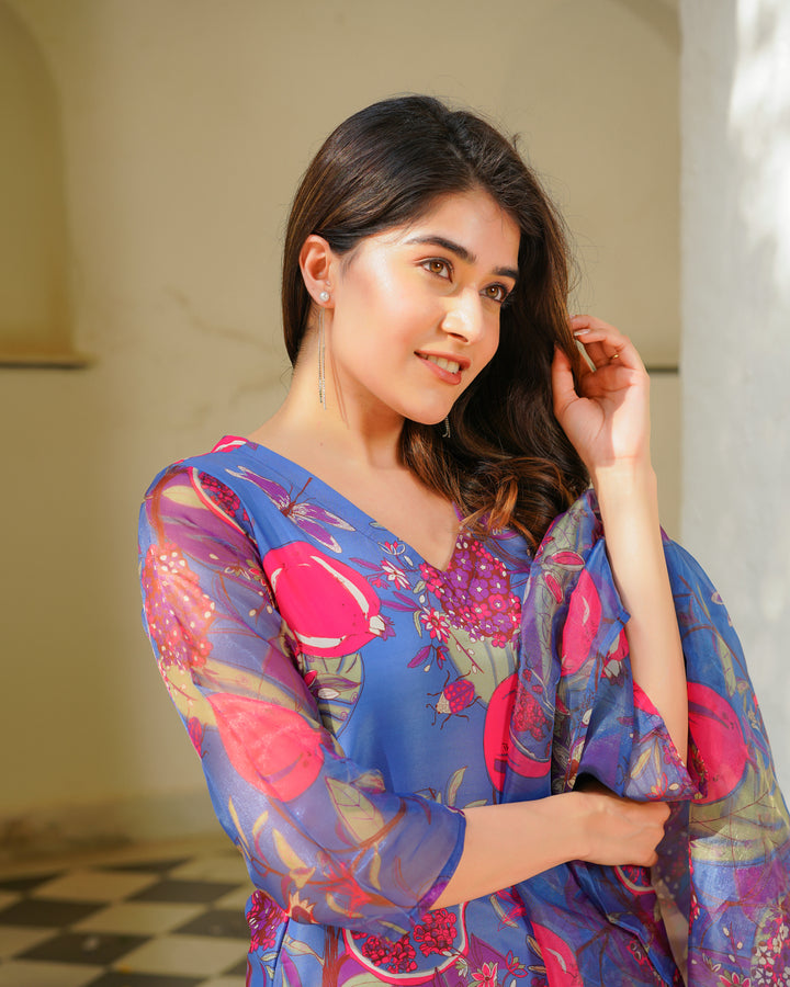 Sapphire Floral Kurta Set