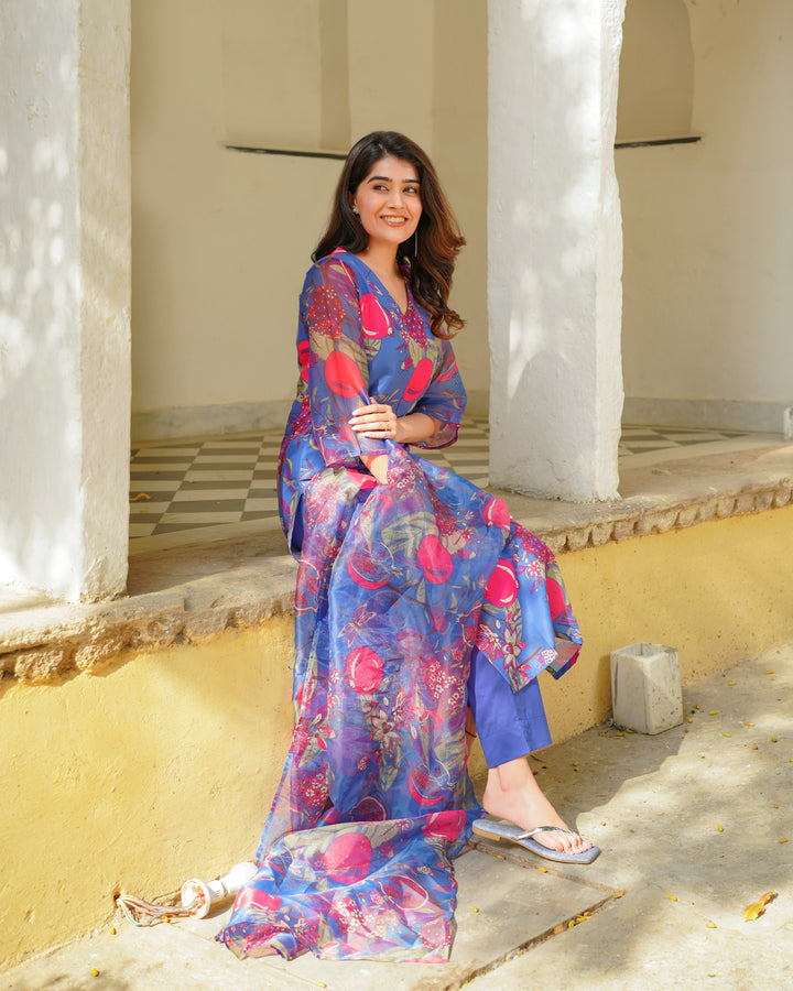 Sapphire Floral Kurta Set