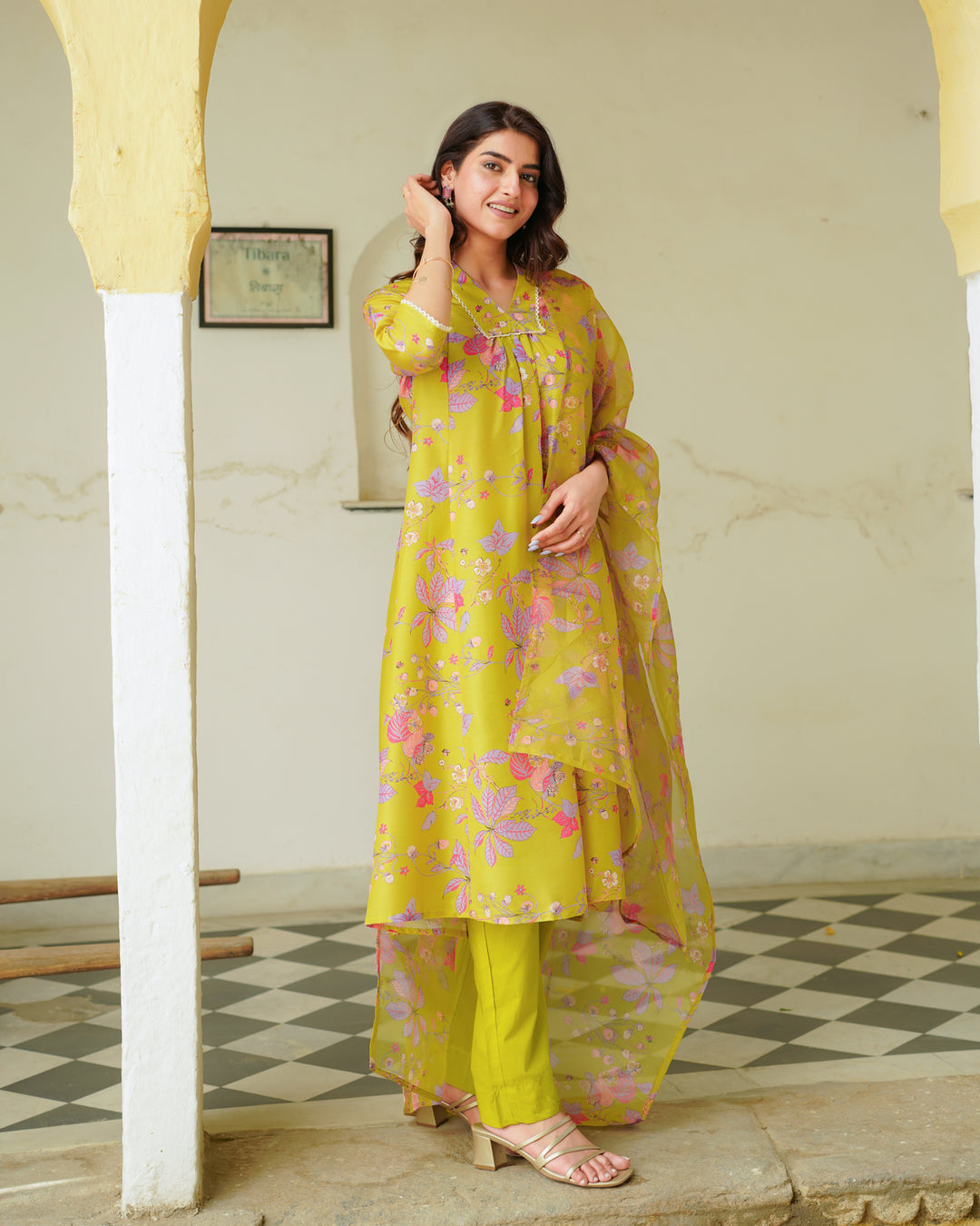 Yellow Blossom Printed Suit Set