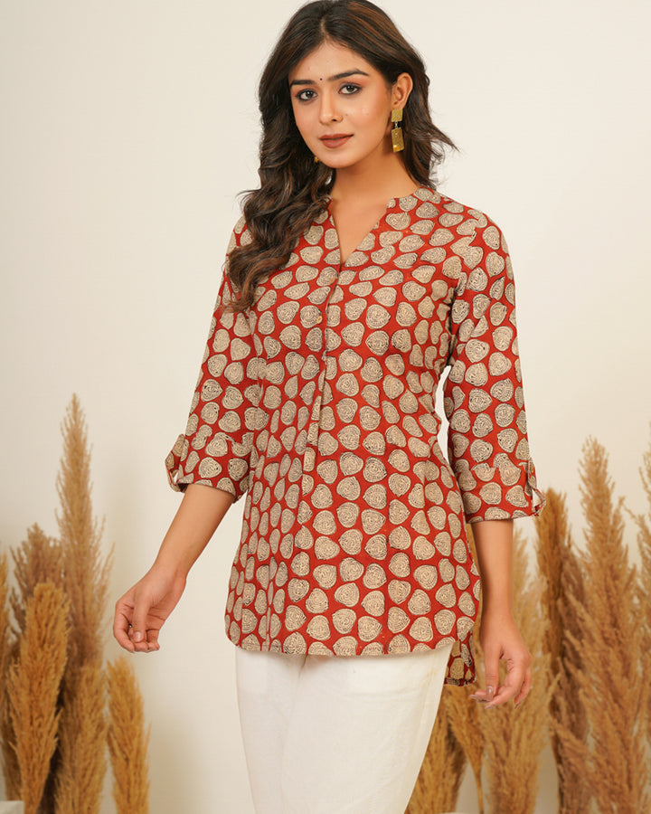 Red B.P. Short Kurti