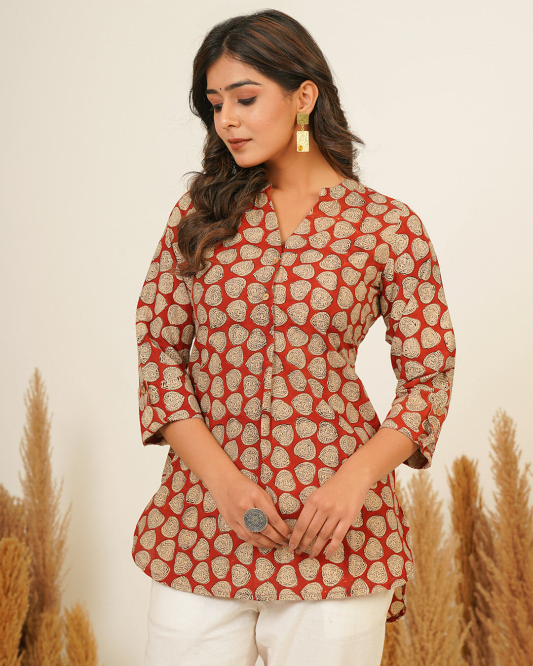 Red B.P. Short Kurti